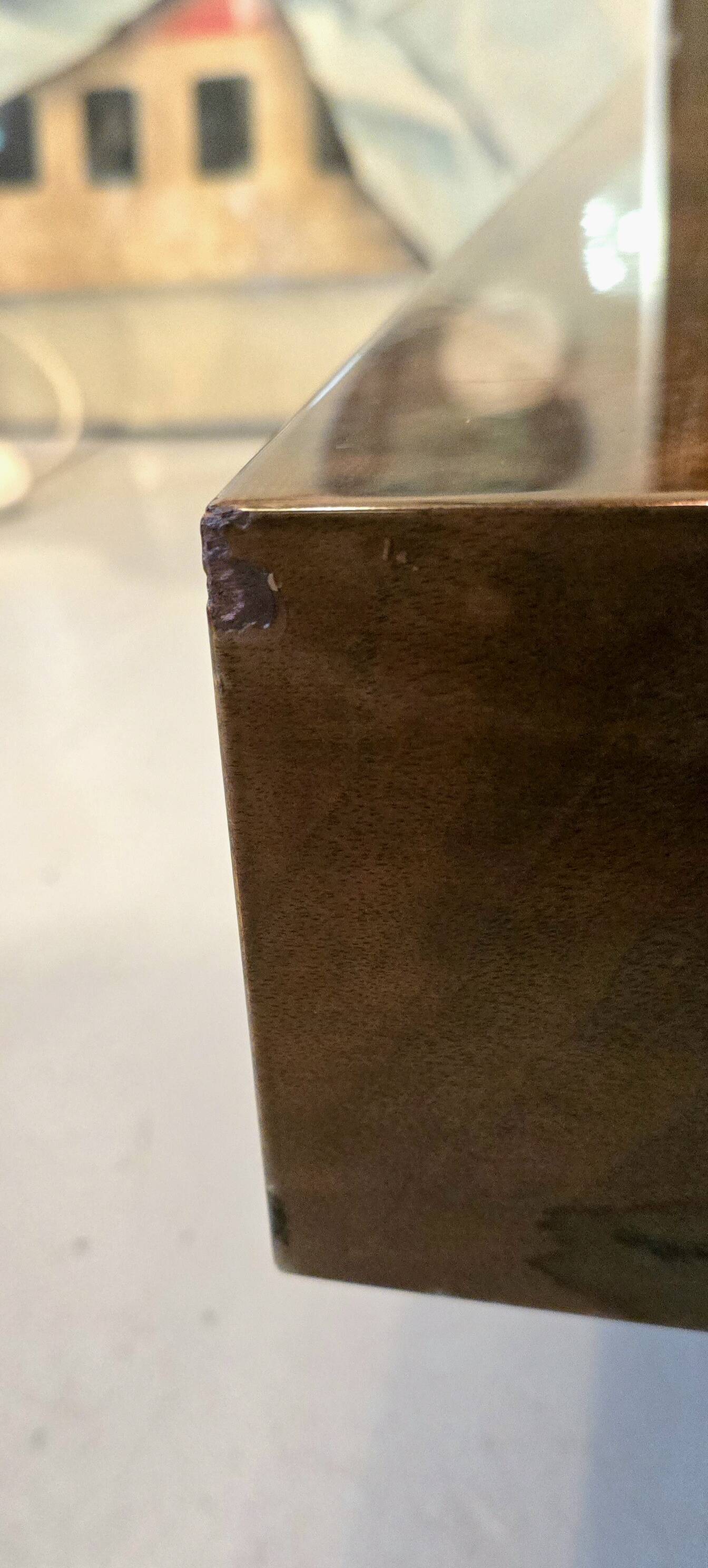 Coffee table in elm burl veneer attributed to Willy Rizzo - 1970