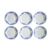 Lot de 6 assiettes à dessert Lunéville K&G, collection Marcel