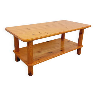 Table basse vintage en pin massif des années 70 80