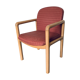 Powder pink armchair - light wood