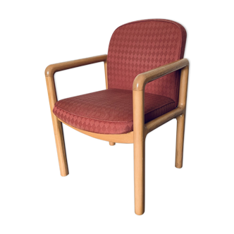 Fauteuil rose poudré - bois clair