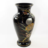 Art Nouveau vase in gold and silver enamelled glass hand painted
