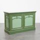 Unique antique green counter / sideboard / side table from the late 19th / early 20th century with a marble top