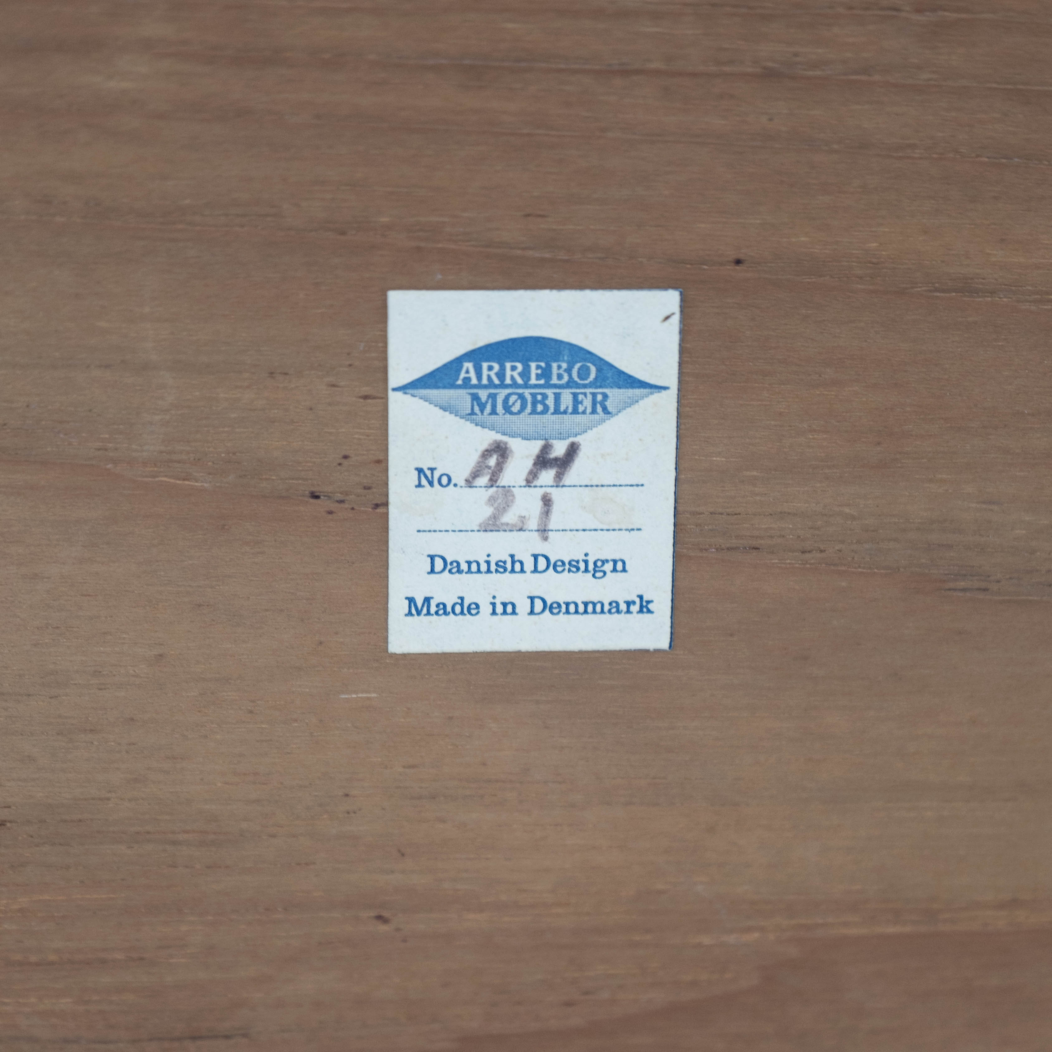 Coffee table in rosewood with blue tiles of Danish design by Arrebo Furniture, 1960s