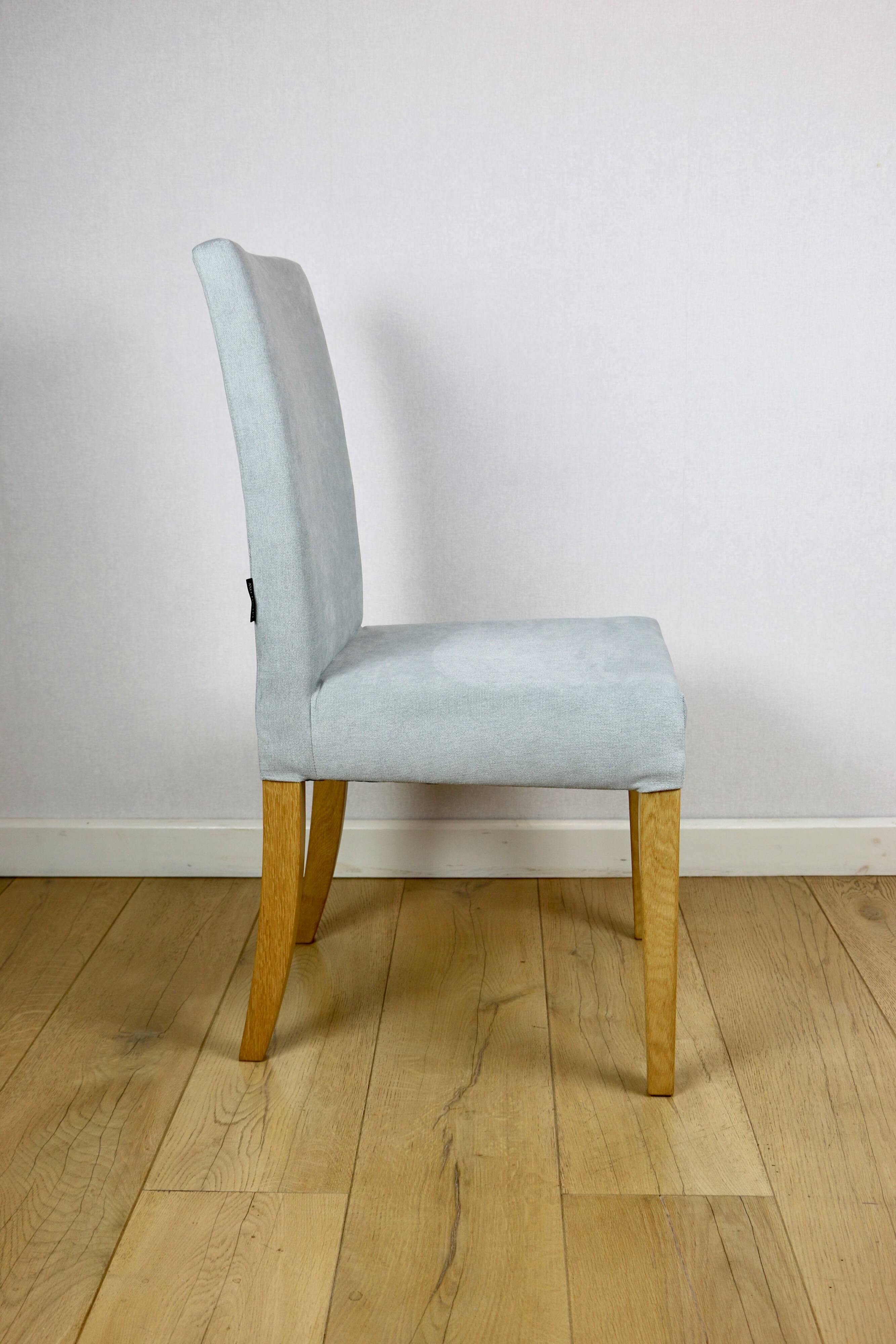 Oak chairs Ikea after renovation vintage blue-celadon-grey - 2 pieces - set