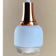 Vintage space age copper and opaline hanging lamp