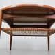 Scandinavian Modern Teak& Rattan Round Coffee Table, 1960's Denmark