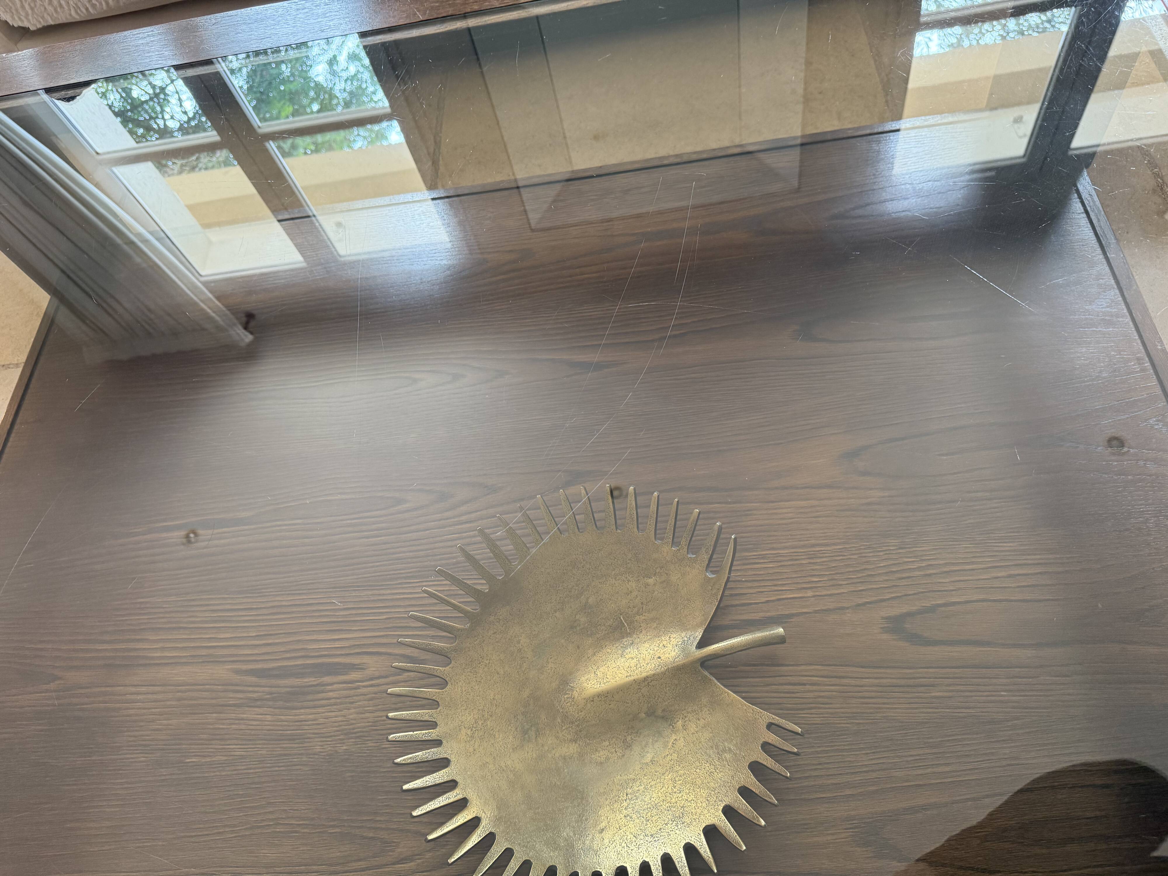 Wood and glass coffee table