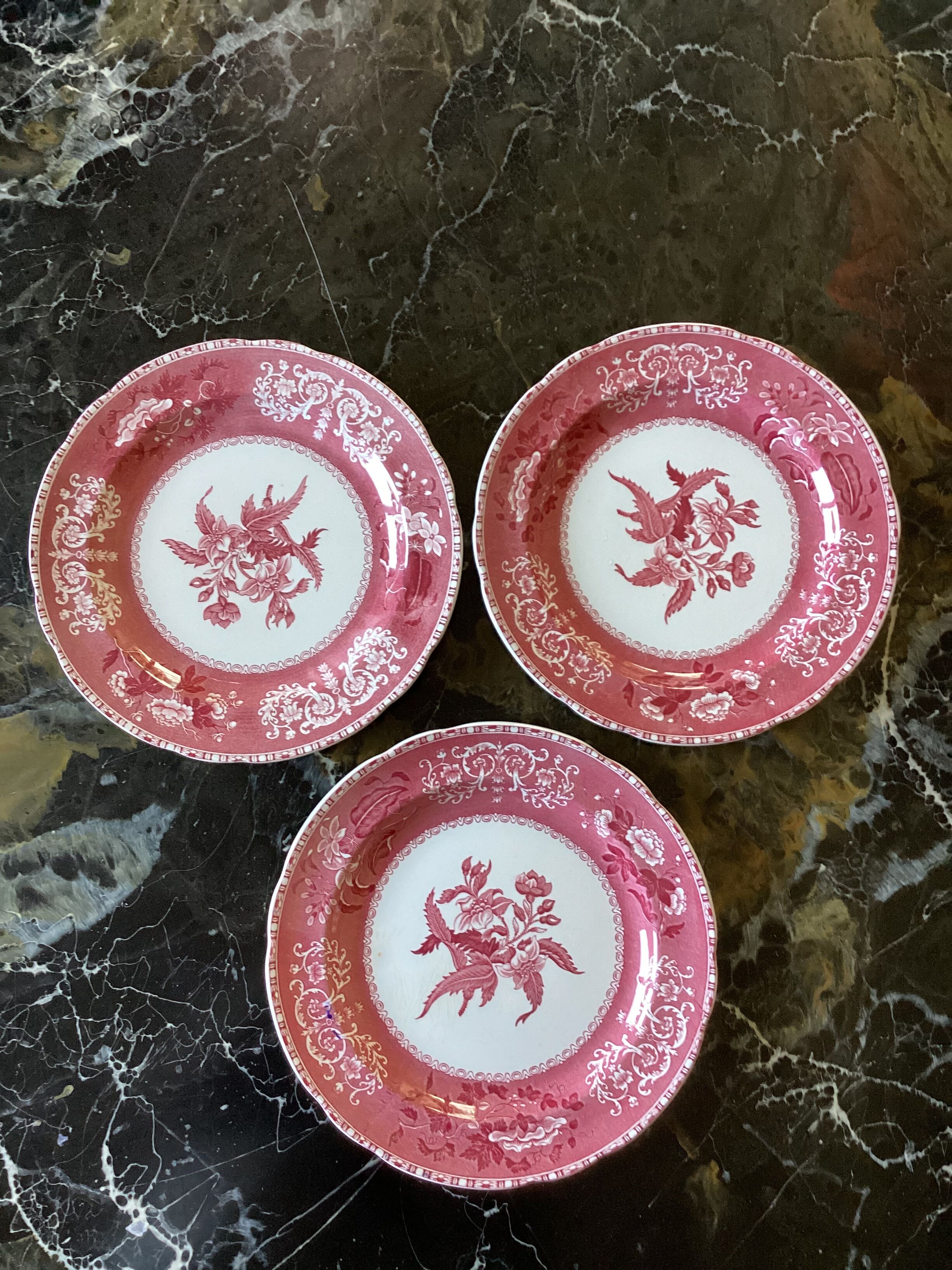 Set of Three ceramic plates Spode England dimension: height -2.5 cm- diameter -26 cm-