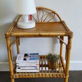 Vintage rattan bedside table