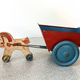 Horse cart and tin cart, old pull toy