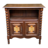 Vintage 19th century sideboard in solid wood and straw
