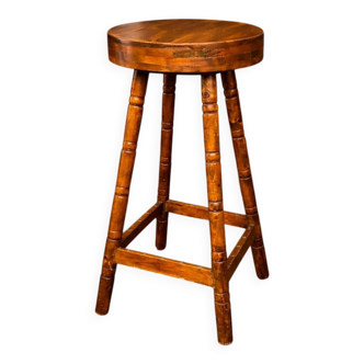 Vintage solid wood bar stool – handcrafted