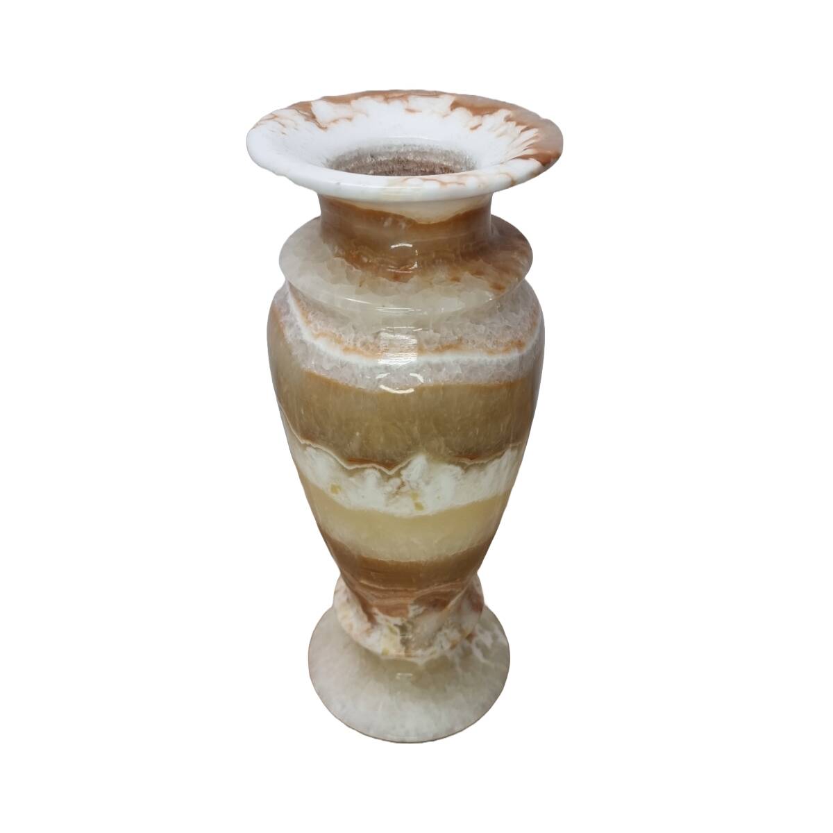 Vintage Large Onyx Marble Vase, 1980s