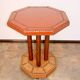 Coffee table, 1920s, beech wood and leather, vintage