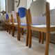 6 colorful 80s beech chairs