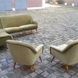 Danish Scandinavian modular corner sofa of years soft 50 green glossy