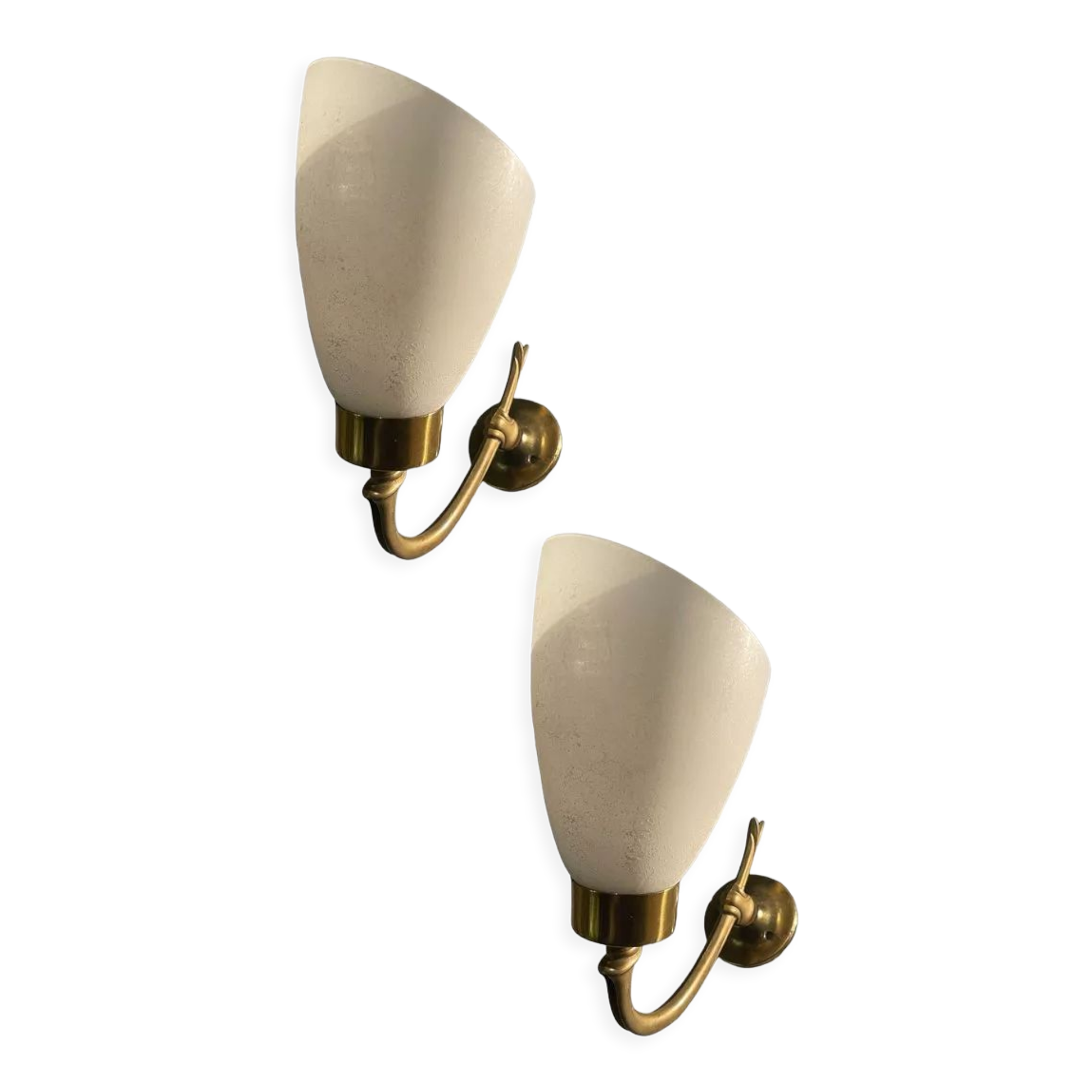 Vintage opaline glass sconces, 1960s