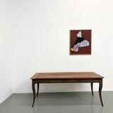 Farm table in solid cherry — Saber legs, Circa 1880