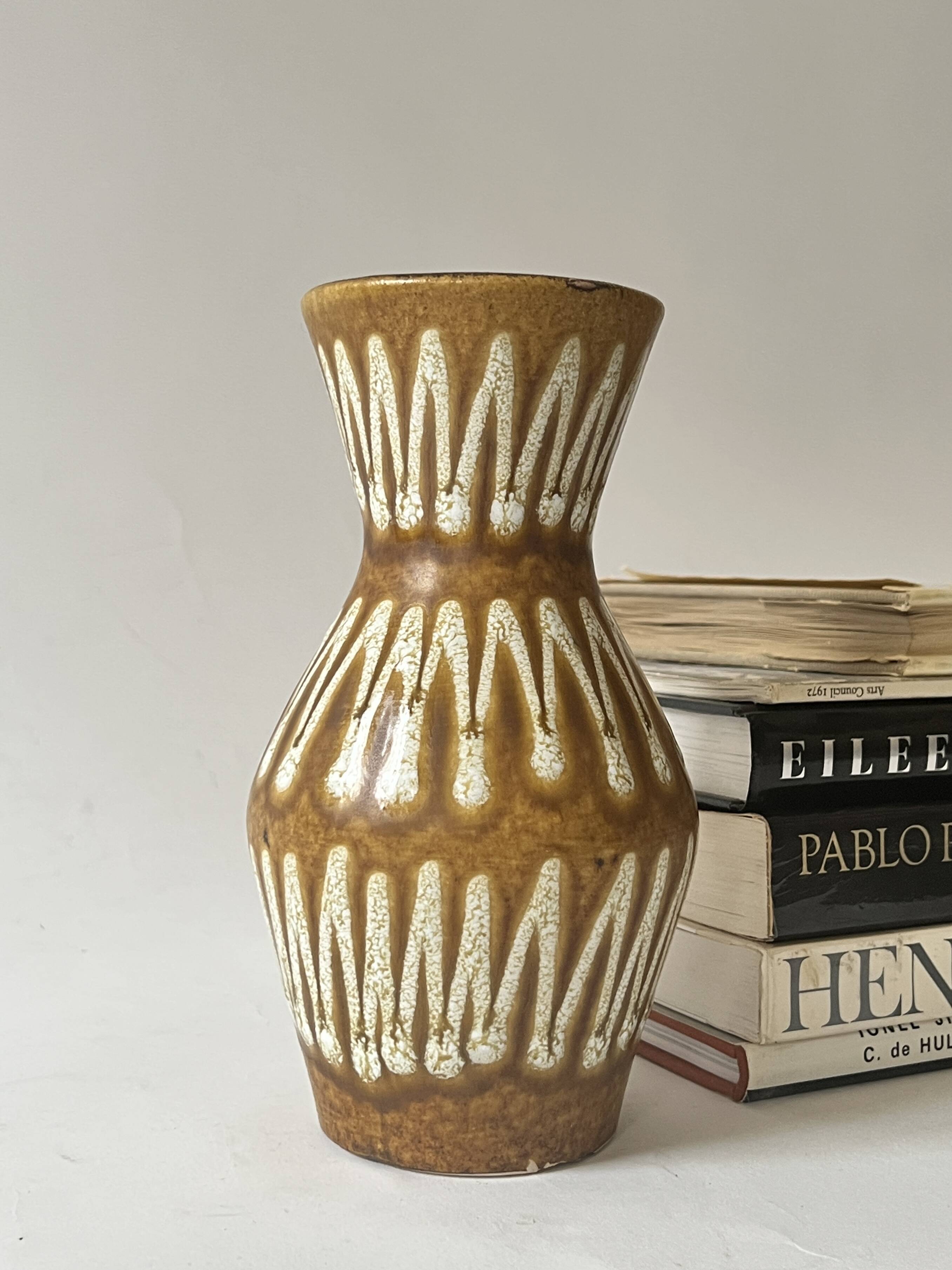 Scandinavian glazed and numbered ceramic vase, West Germany 1970