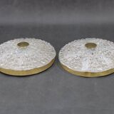 1970s Carl Fagerlund Pair of Brass and Glass Ceiling Lamps, Sweden