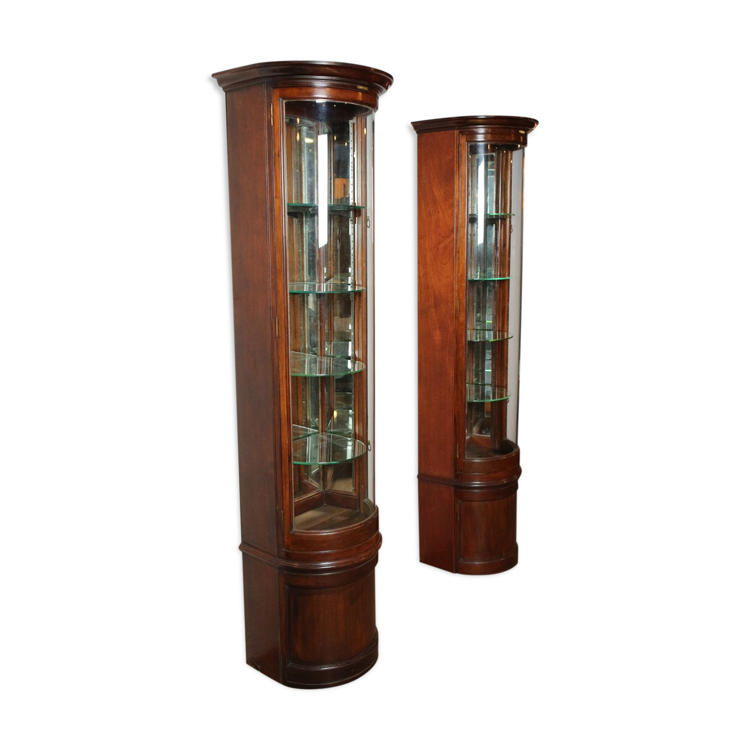 Set of 2 antique display cabinets
