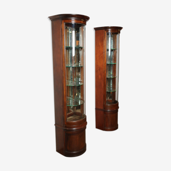 Set of 2 antique display cabinets