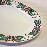 Plat ovale ancien de chez Sarreguemines modèle "Turbigo"