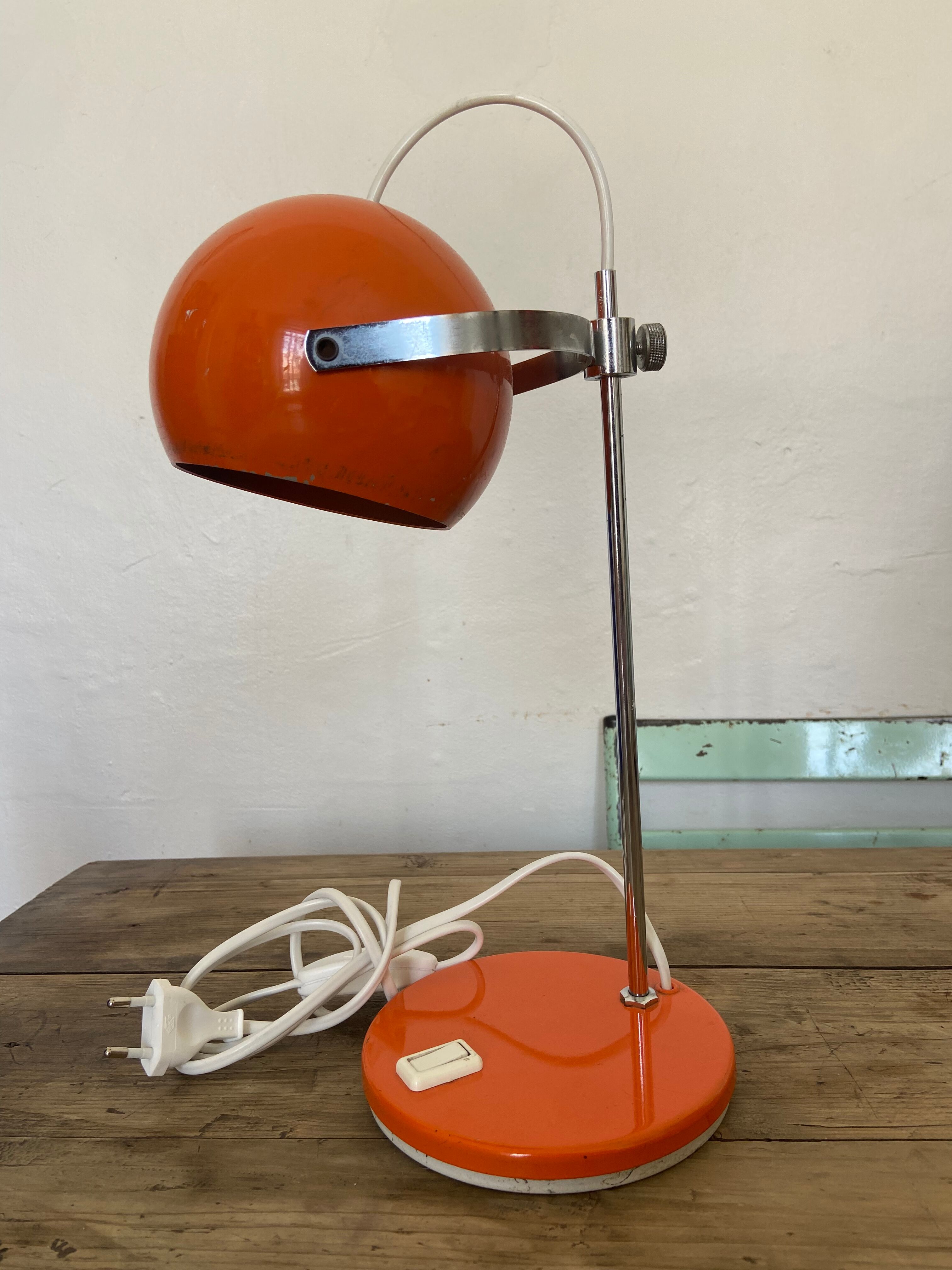 Lampe eyeball vintage orange