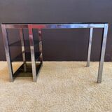 Metal and smoked glass desk
