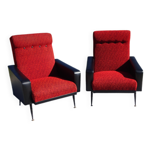 Paire de fauteuils vintage - noir