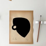 Peinture à la gouache originale sur papier vintage
