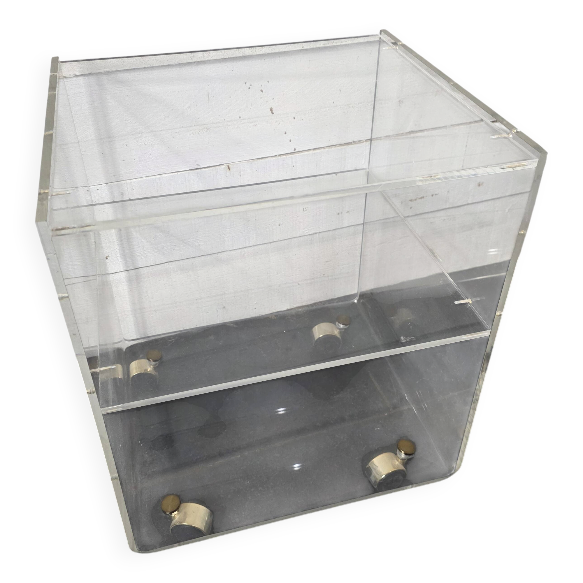 1970s Plexiglas Bedside Table