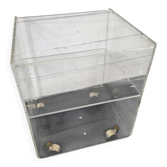Table de chevet en plexiglas des années 70