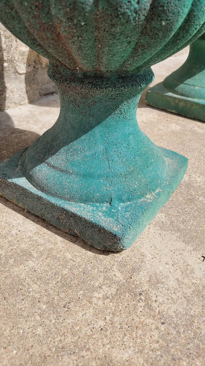 Pair of Medici Vases in old reconstituted stone 1950s