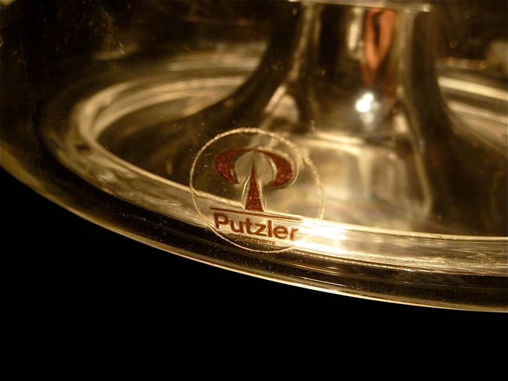 Sculptural modernist glass wall lamp from Peill & Putzler, Germany 1960s