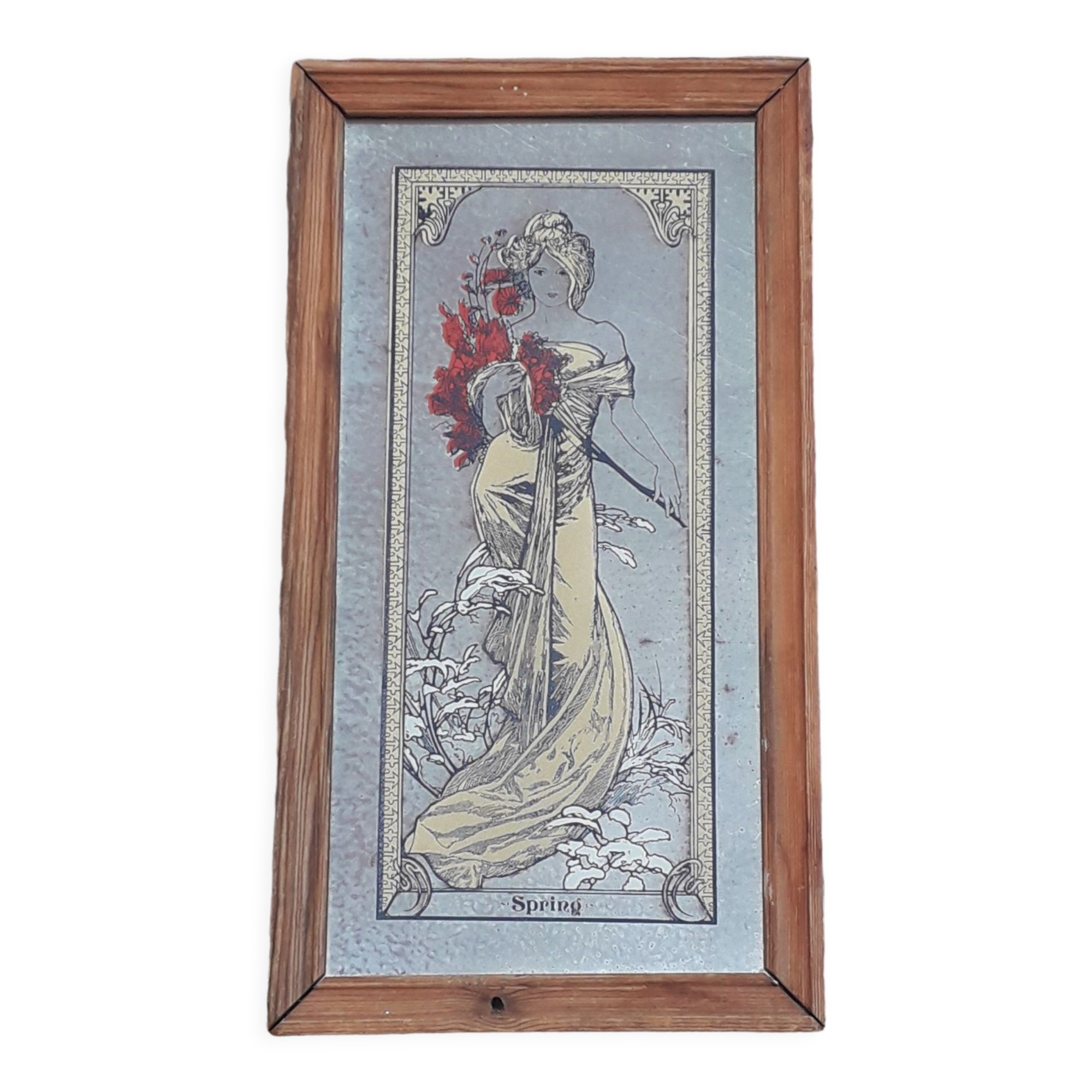 Alphonse Mucha painting mirror illustrated 1960