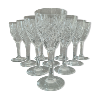 Set of 10 antique crystal glasses