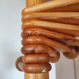 1970s solid pine coat rack