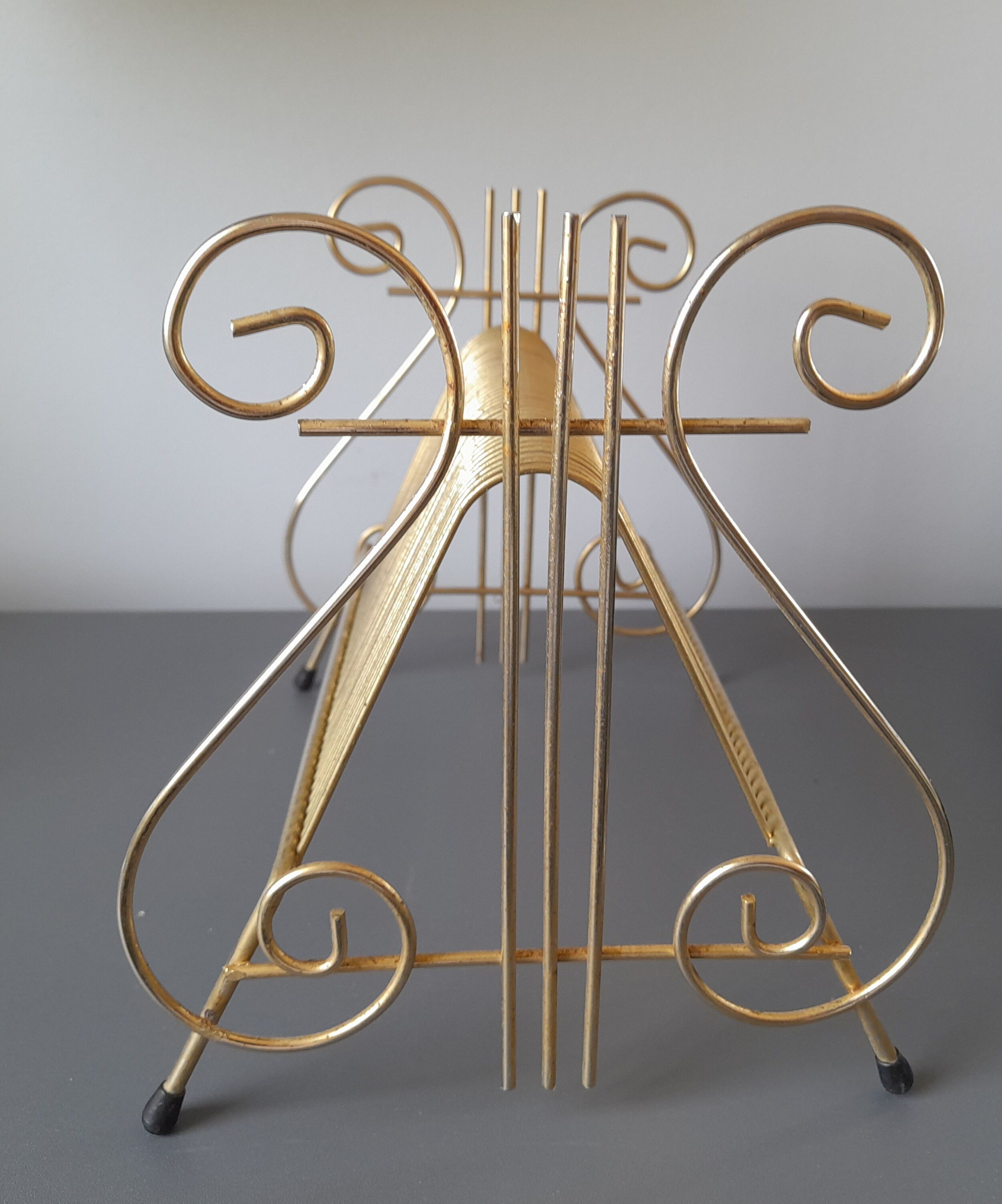 Vinyl door in gold metal