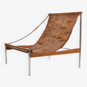 Grand fauteuil lounge en cuir 'Bequem' par Stig Poulsson c.1970