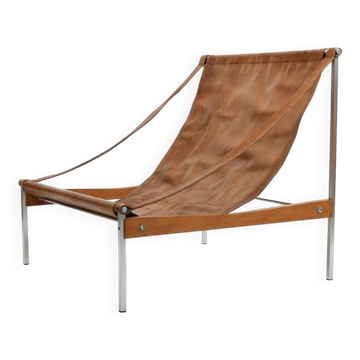 Grand Leather Lounge Chair 'Bequem' by Stig Poulsson c.1970