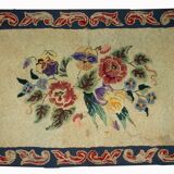 Handmade antique American hooked rug 67cm x 103cm 1900s - 1B499