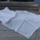 Set of 6 old 1900 napkins in white damask linen with hand-embroidered monogram