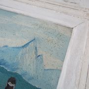 Tableau huile sur panneau, paysage montagnard