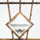 Antique French bamboo standing coat rack with mirror and umbrella stand