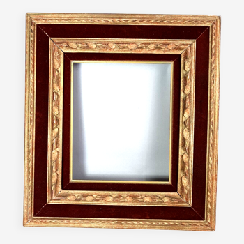 Montparnasse frame patinated wood 53x48 foliage 30x25 cm circa 1950