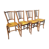 Series of 4 decked bistro chairs
