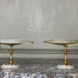 Pair of onyx and gilt bronze cups circa 1880