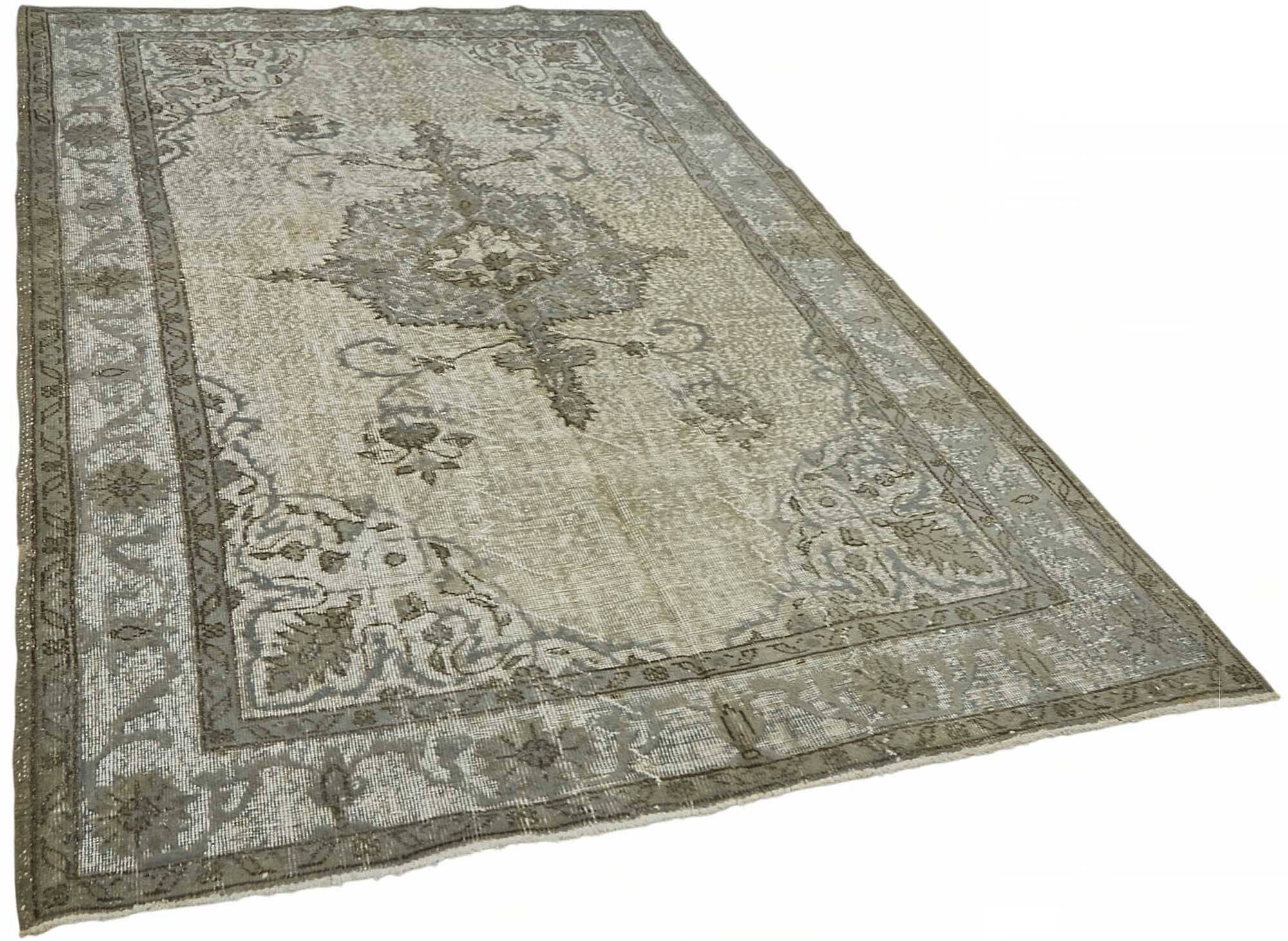 Overdyed Wool Vintage Handmade Carved Rug 173 cm x 272 cm